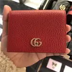 GUCCI GG皮夾 LEATHER CARD CASE 超美?短夾 卡包 紅色 黑色