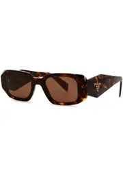 Prada - Rectangle-frame Sunglasses Designer-stamped Wide Arms, 100% UV Protection - Brown One Size