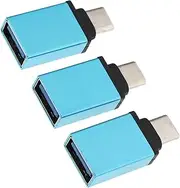 Yardenfun 3Pcs USB OTG Adapter Connector USB to Type C Converter for Laptop Phone Blue Compact Lightweight Easy Data Transfer High Definition Video Support Expand Mobile Storage