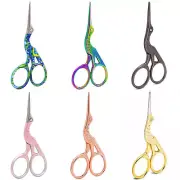 1pc Vintage Colorful Stork Crane Scissors Antique Cutter Sewing Tool Accessories