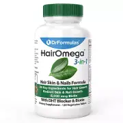 Hairomega 3-In-1 Hair Growth Vitamins with DHT Blocker, Biotin for Women & Men |