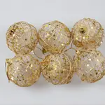 6 件裝金色鏤空塑料聖誕球飾品聖誕樹掛飾