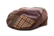 NWT ETRO FLAT CAP tweed patchwork silk handcrafted luxury Italy S