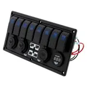 Hulk 4x4 8 Way Switch Panel With 50A Plugs Acc Power Sockets & Usb Voltmeter - HU7070B