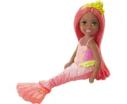 Barbie Dreamtopia Chelsea Mermaid Doll, 6.5-inch with Coral-Colored Hair and Tail - Barbie Gift Toy for Girls