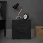 Tvilum Nightstand 16.6" x 15.7" Particle Board w/ 2-Drawers Wood Black Woodgrain