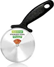 Stainless Steel Pizza Cutter Wheel - Premium & Sharp Durable Slicer with Built-in Finger Guard, Non-Slip Plastic Handle, Dishwasher Safe, Cuts Through Bread, Pasta, Pies, Dough, Desserts