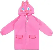 [Cicilin] Children's Unisex Animal Cartoon Animal Pattern Rain Coat Waterproof Raincoat Cute Funny Rain Gea Rainwear For Kids 3-8 Years Old, Pink, One size