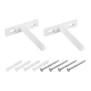 2Pcs 3 Inch Wall Mounting Floating Shelf Bracket Blind Shelf Support, White
