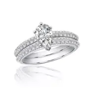 Pear Shape Diamond Bridal Set Ring 2.50 CT GIA Certified 18k Gold