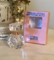 Elegant Vintage Oleg Cassini Clear Glass Crystal Perfume Bottle Screw In Stopper
