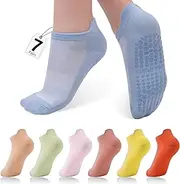[ZenBeya] 7 Pairs Pilates Socks with Grips for Women