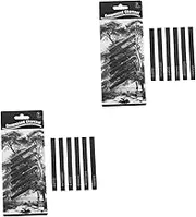SEWACC 2sets Charcoal Sticks Feature Artists Charcoals Black Coal Sticks Sketch Supplies for Students Professionals Compact Size Indoor/outdoor Artistic Needs 6pcs*2