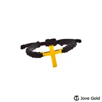 在飛比找PChome24h購物優惠-Jove gold 十字架黃金編織繩戒指
