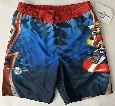 NWT Nintendo Mario Kart Swim Trunks Shorts Wario Luigi UV50 Size 7 New