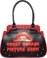 [Rock Rebel] Rocky Horror Picture Show Bitten Lips Bowler Bag, Black