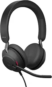 Jabra Evolve2 40 SE Wired Stereo Headset - Passive Noise Cancellation - UC Cert - USB A - On Ear Headphones with Noise Cancelling Boom Mic - Lightweight - ClearVoice for Clear Calls + Powerful Music
