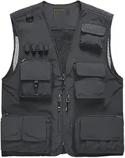 [Generic] Men's Tactical Vest Men's Fashion Photographer Multi Pocket Vest Mesh Sleeveless Jacket