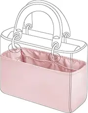 DGAZ Silk Purse Organizer Insert For Lady-Dior Micro/Mini/S/M/L bags，Silky Smooth Bag Organizer，Luxury Handbag & Tote Shaper(Pink, Mini)