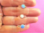 Opal stone sterling silver toe rings