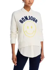 Cinq a Sept Chunky Graphic Pullover Sweater XL