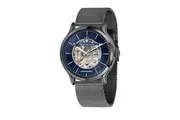 Maserati Epoca Stainless Steel Mesh Bracelet Blue Skeleton Dial Automatic R8823118012 100M Men's Watch