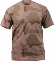 Mens Tri-Color Desert Camouflage Tactical Military Short Sleeve T-Shirt