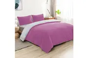 Luxor 2 in 1 Teddy Fleece Sherpa Duvet Cover Set and Blanket Lilac