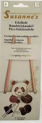 Suzanne's ROSEWOOD Circular Knitting Needles 100 cm, Various Sizes