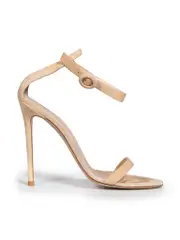 Beige Suede Open-Toe Sandals
