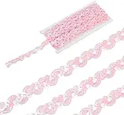 uxcell 5 Yard Sequins Beaded Lace Trim 0.6 Inch Wave Sequin Braid Trim Strip Paillette Ribbon for Crafts, Embellishments, DIY Sewing Costume, Pink
