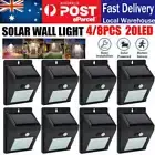 8PCS 20LED Solar Powered PIR Motion Sensor Light Garden Outdoor Security Lights