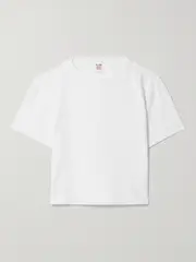 [RE/DONE] RE/DONE - + Hanes Micro Cropped Cotton-jersey T-shirt - White - medium medium White