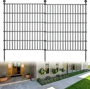 10 Panels Garden Fence Dog Fence Outdoor for Yard,32in H x 23.6ft L Rustproof Metal Fencing with Ground Stakes|No Dig Temporary Animal Proof Containment for Pets/Rabbits|Durable Patio Security Panels