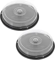 FELTECHELECTR 2Pcs Dvd Storage Holder Durable Plastic CD Organizer Bucket Protective Disc Holder Container for Discs for Desktop Bookshelf Organization Scratch Resistant Design