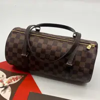 在飛比找PopChill優惠-[二手] Louis Vuitton LV 咖啡色棋盤格 圓