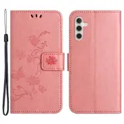 For Samsung Galaxy A24 4g Butterfly Flower Case Pu Leather Wallet Stand Phone Cover With Strap