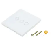 Touch Light Switch 3 Gang 1 Way Tempered Glass Panel White with LED Backlight