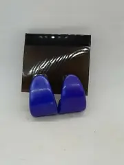 VTG New 1980's Purple Blue Lucite Plastic Chunky Half Hoop Earrings