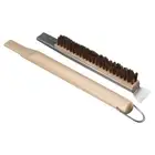 Handle Brush Scraper Cleaning Brush Brass Bristles Pizza Brush Pizza Oven Brush