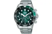 Lorus Sport Man Chronograph RT341JX9 Green Dial Silver Stainless Steel Unisex Watch