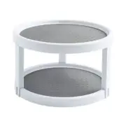 Rotating Storage Rack Tray Double Layer Turntable Jar Shelf