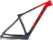 MTB Frame Carbon 27.5er/29er Hardtail Mountain Bike Frame 15''/17''/19'' Disc Brake Discoloration Frame Ultralight Quick Release Axle 135mm，for 27.5/29 Inch Wheels (Color : Red, Size : 29x15'')