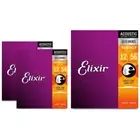 3 Sets Elixir Acoustic Light-Medium Nanoweb Guitar Strings 12-56 11077