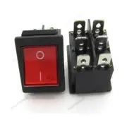 2 x Red Rocker Switch Rectangle ON-ON DPDT 20A 250V with Power Indicator Light