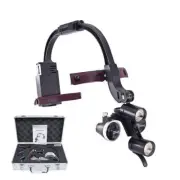 5W LED Dental Wireless Headband Head Light Dual LEDs Adjustable with 2.5X Loupes