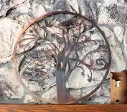 Circle Birds & Tree of Life Metal Wall Art 23 1/2" x 23 1/2"