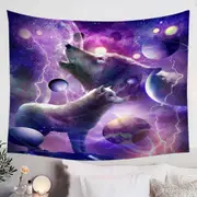 Fantasy Cool Space Wolves Tapestry