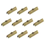 160Pcs Ribbon Crimp Clamp Ends 25mm Cord End Clasp for DIY Craft Bronze Tone