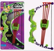 Zooma Bow & Arrow Set with 4 Suction Tipped Arrows & Holder w/ Belt Clip - NEW